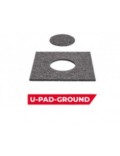 Protection caoutchouc U-PAD-GROUND 20/20/3 Ép 3 mm avec trou pour ailette   Protection caoutchouc U-PAD-GROUND 20/20/3 Ép 3 mm a